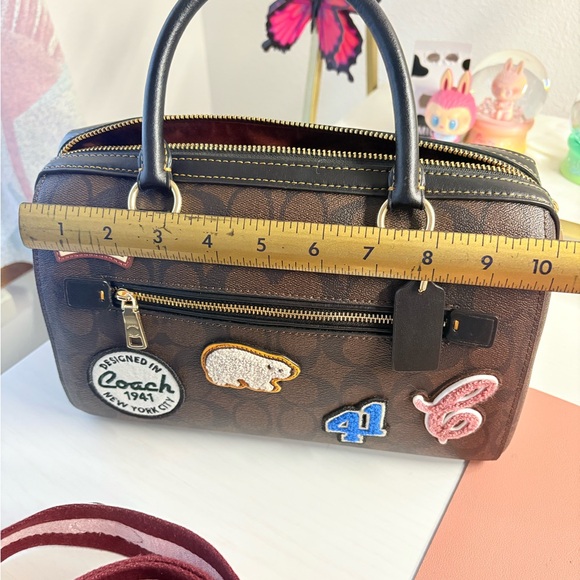 Coach Brown Satchel with Colorful Patches - Picture 4 of 8